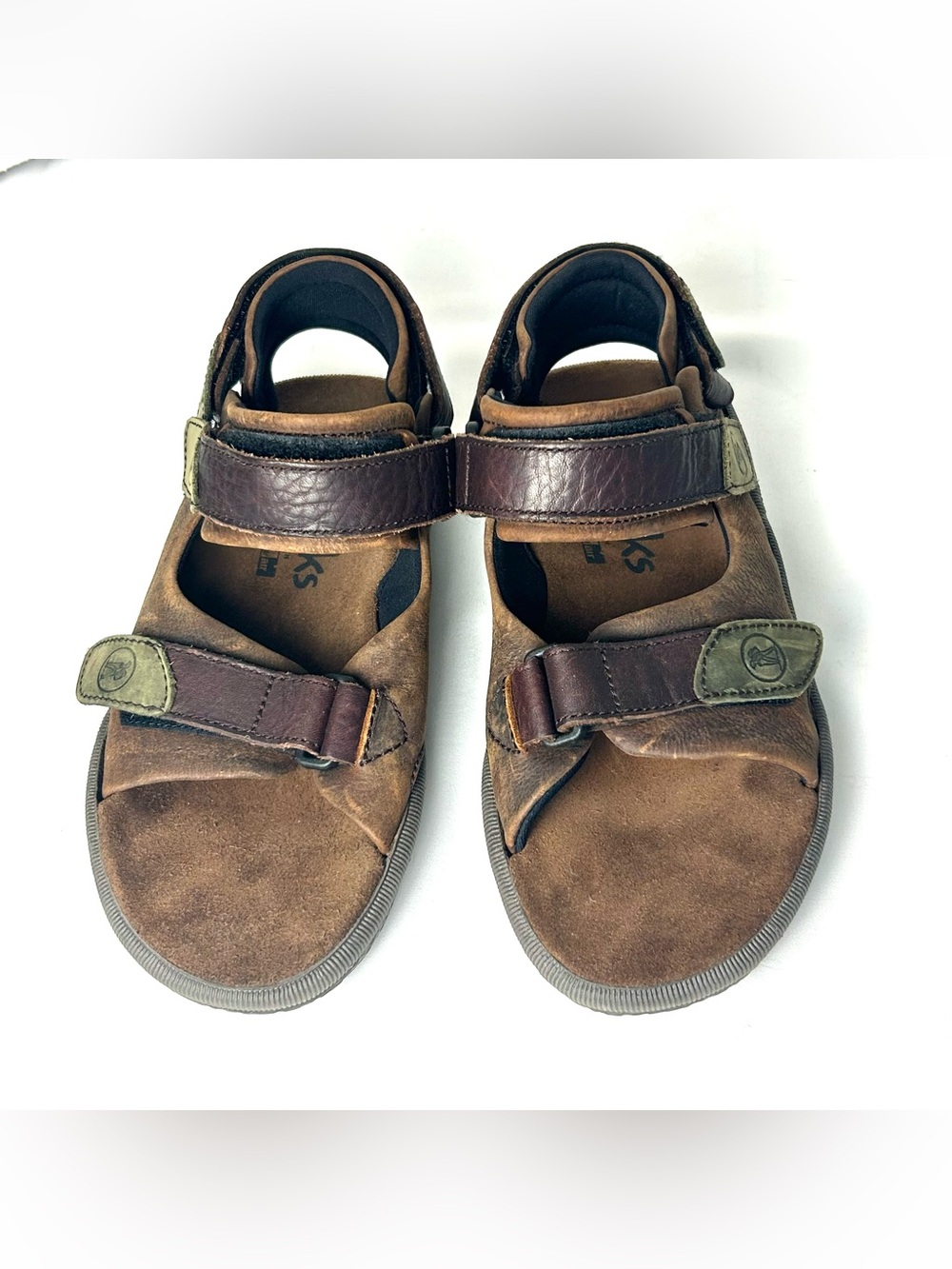 Clarks Brown Leather Adjustable Strap Sandals